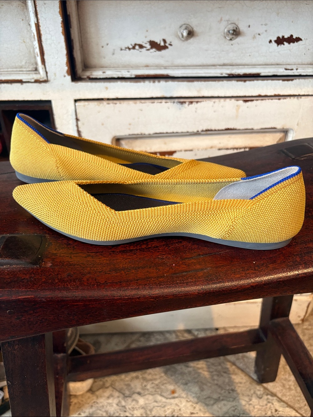 Rothy's Marigold Yellow The Point Pointy Toe Ballet Flat Size 7.5 - Picture 4 of 7